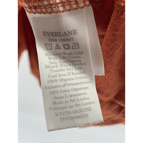 EVERLANE Women's Orange Crewneck Organic Cotton Uniform Tank Top SZ L - Picture 8 of 11
